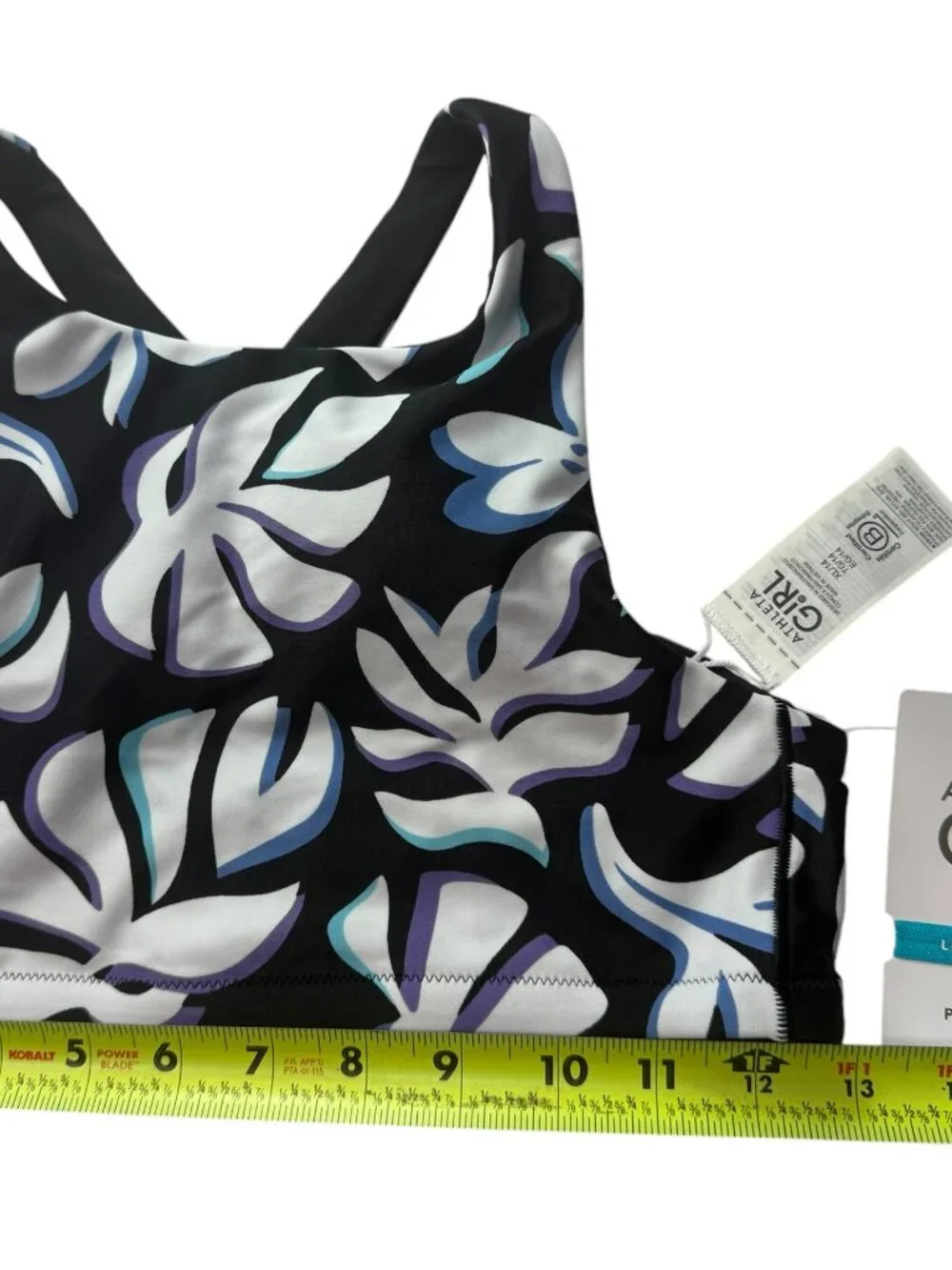 New NWT ATHLETA Reversible High Neck Bikini Top Floral Tropical Hawaiian Print M
